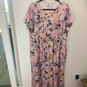 Floral Pink and Purple Women's Dress